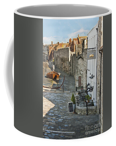 Medieval Coffee Mug featuring the photograph The Pig in the Wall Southampton by Terri Waters