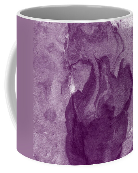 Abstract Contemporary Modern Purple White Lavender Swirl Feng Shui Marble Home Decorairbnb Decorliving Room Artbedroom Artcorporate Artset Designgallery Wallart By Linda Woodsart For Interior Designersbook Coverpillowtotehospitality Arthotel Art Coffee Mug featuring the painting The Place I Belong- Abstract Art By Linda Woods by Linda Woods