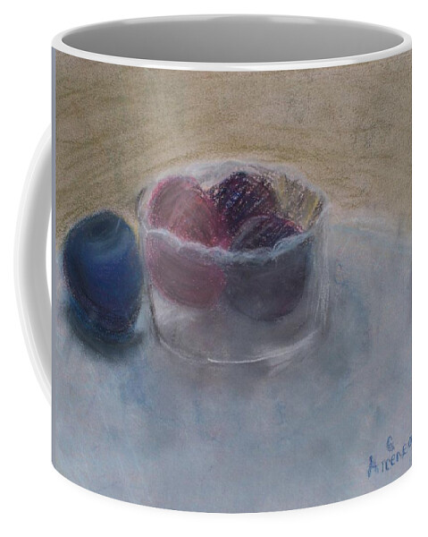 The Plums Coffee Mug featuring the pastel The Plums by Seaux-N-Seau Soileau