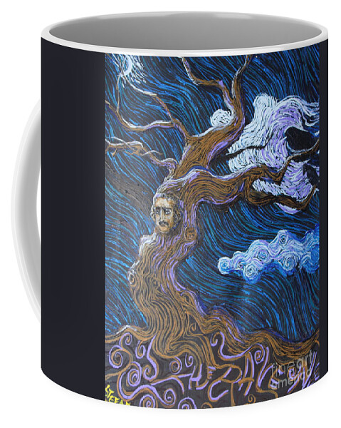 Edgar Allen Poe Tree Coffee Mug featuring the painting The Poe Tree by Stefan Duncan