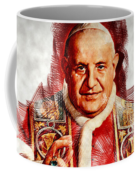 Pope Coffee Mug featuring the painting The Pope by Stefano Senise