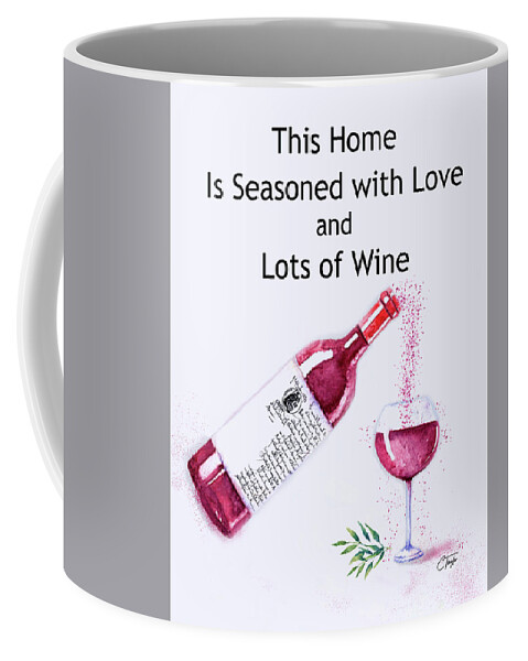 Red Wine Coffee Mug featuring the mixed media The Pour by Colleen Taylor