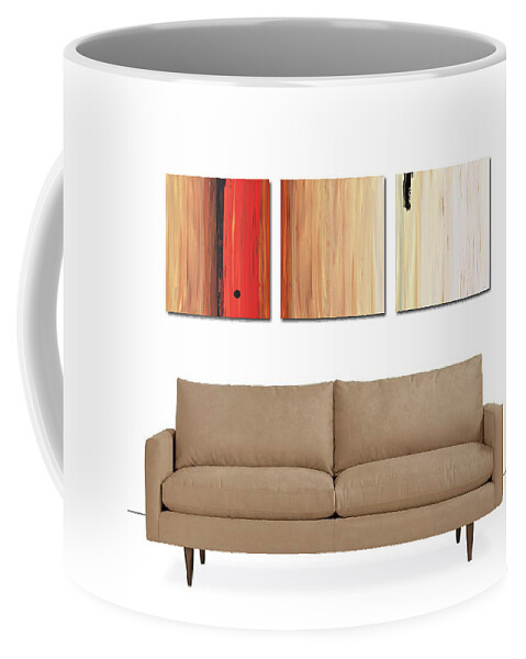 The Power Of One Coffee Mug featuring the painting The Power Of One Triptych by Sharon Cummings