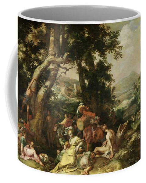 Abraham Bloemaert Coffee Mug featuring the painting The Preaching of Saint John the Baptist by Abraham Bloemaert
