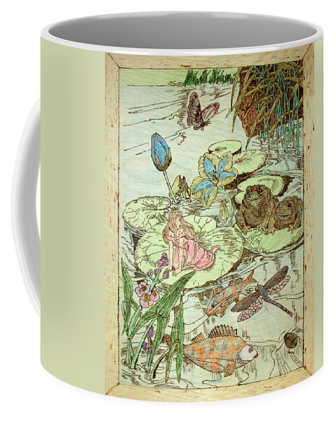  Coffee Mug featuring the pyrography The Princess and the Frogs by David Yocum