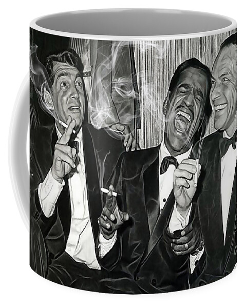 Frank Sinatra Coffee Mug featuring the mixed media The Rat Pack Collection by Marvin Blaine