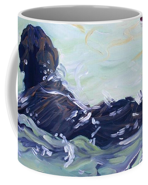 Chocolate Lab Coffee Mug featuring the painting The Red Ball by Sheila Wedegis