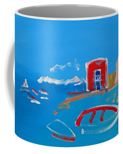 Puerto Coffee Mug featuring the painting The Red House La Casa Roja by Charles Stuart