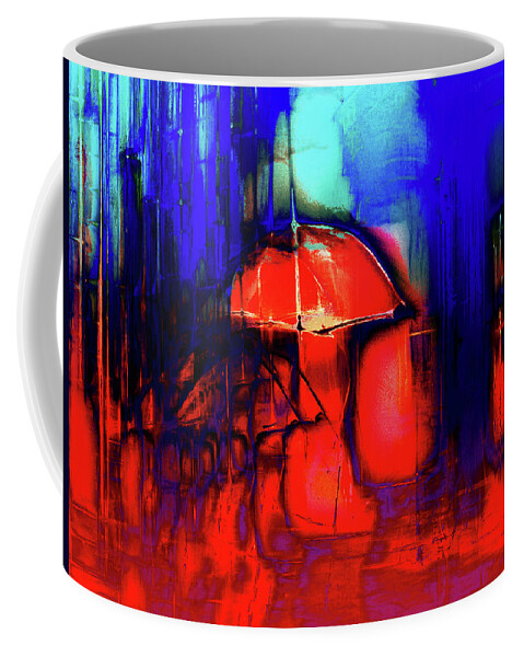 Umbrella Coffee Mug featuring the photograph The red umbrella by Gabi Hampe