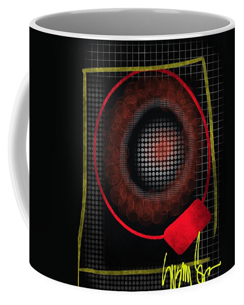 Abstract Coffee Mug featuring the digital art The Red Zone by Susan Fielder