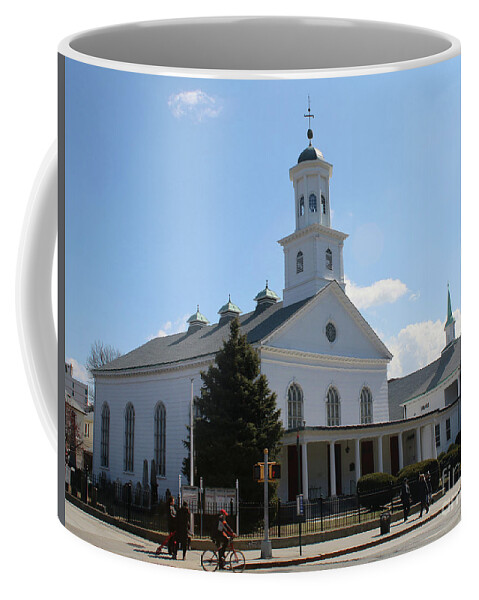  Reformed Coffee Mug featuring the photograph The Reformed Church of Newtown- by Steven Spak