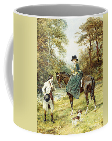 Valentines Day Coffee Mug featuring the painting The Rendezvous by Heywood Hardy