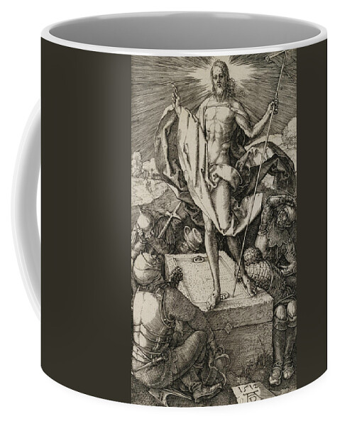 Albrecht Durer Coffee Mug featuring the relief The Resurrection by Albrecht Durer
