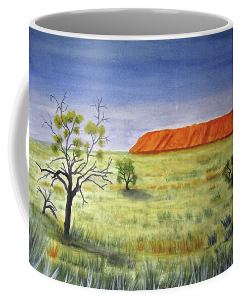  Landscape Coffee Mug featuring the painting The Rock by Elvira Ingram