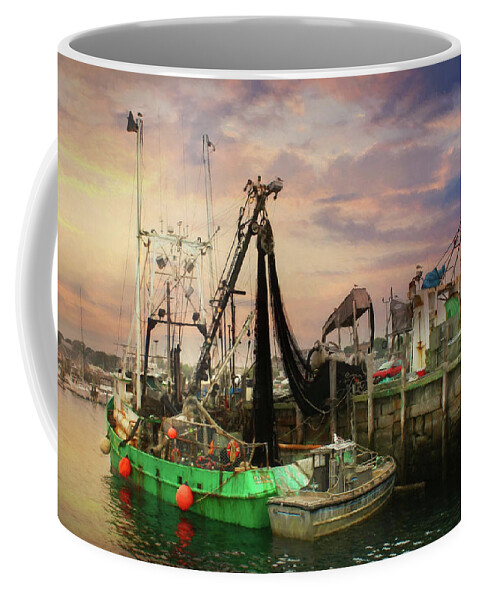 Boat Coffee Mug featuring the photograph The Rockland Docks by Lori Deiter