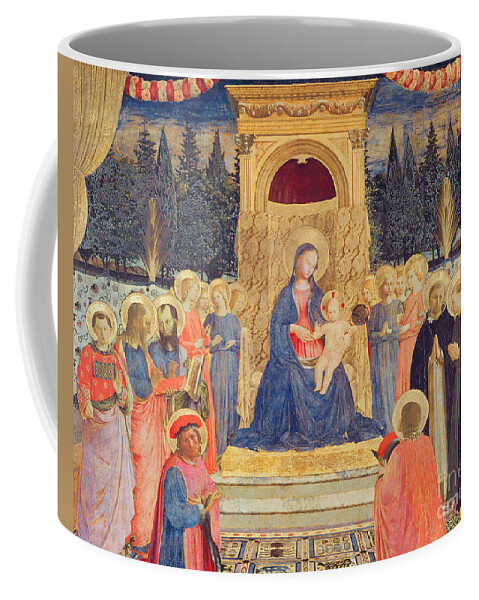 The San Marco Altarpiece Coffee Mug featuring the painting The San Marco Altarpiece by Fra Angelico