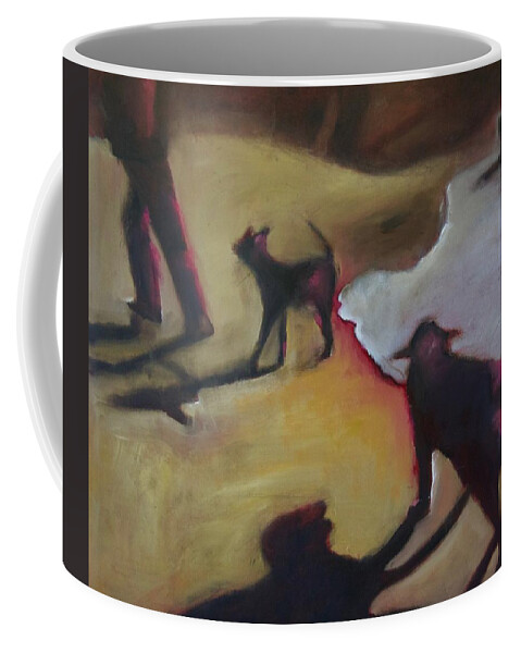 Oil Paint Coffee Mug featuring the painting The Sand dancers by Suzy Norris