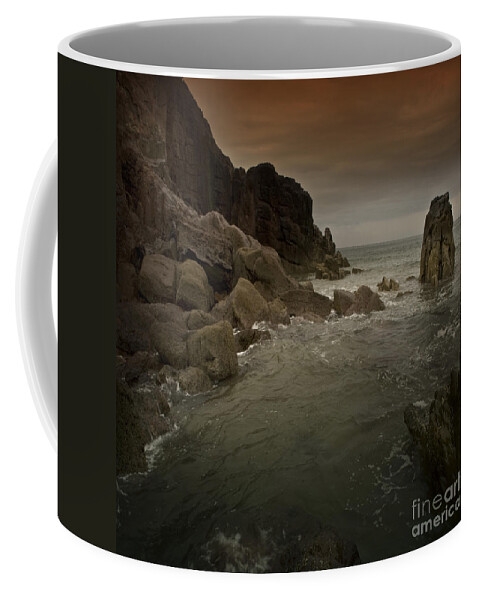 Sea Coffee Mug featuring the photograph The Sea And The Rocks by Ang El
