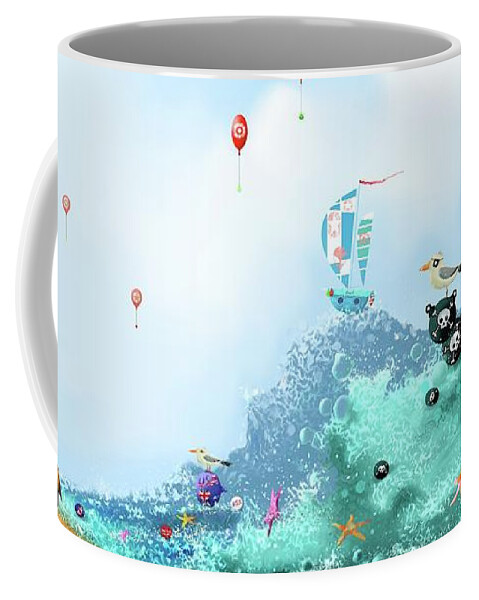 Sea Coffee Mug featuring the painting The Seagull's cup..The oldest trophy in the seafaring calendar by Joe Gilronan