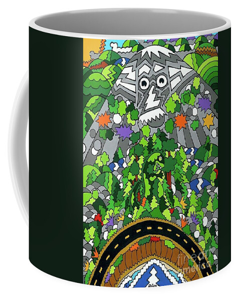 Colorful Coffee Mug featuring the painting The Sentinel by Rojax Art