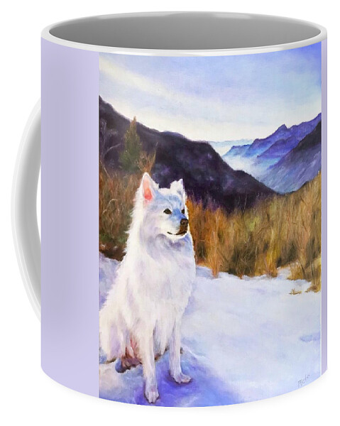 Dog Coffee Mug featuring the painting The Sentry by Dr Pat Gehr