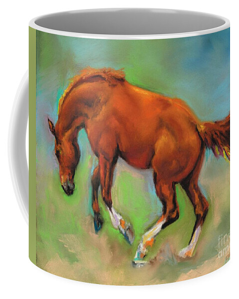 Horses Coffee Mug featuring the painting The Sheer Joy of It by Frances Marino