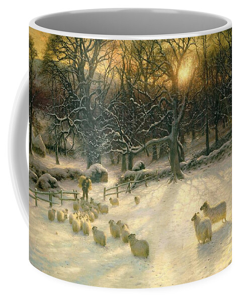 Winter Coffee Mug featuring the painting The Shortening Winters Day is Near a Close by Joseph Farquharson
