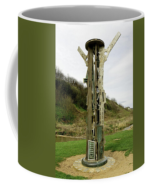 Britain Coffee Mug featuring the photograph The Signal Sculpture - Saltburn by Rod Johnson