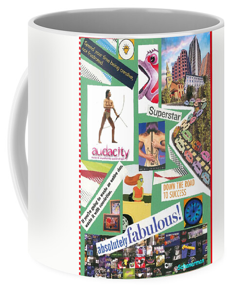 Collage Art Coffee Mug featuring the mixed media The Silly Side of Life by Susan Schanerman