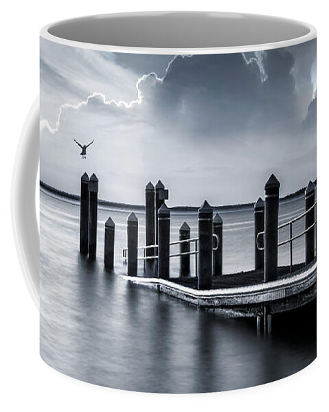  Pier Coffee Mug featuring the photograph The Silver Lining by Robin-Lee Vieira