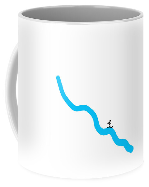 David Bridburg Coffee Mug featuring the digital art The Skier by David Bridburg