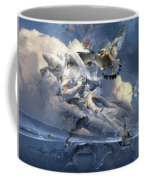 Dream Art Coffee Mug featuring the digital art The Sleep of Reason Produces Monsters neo-surrealism by George Grie