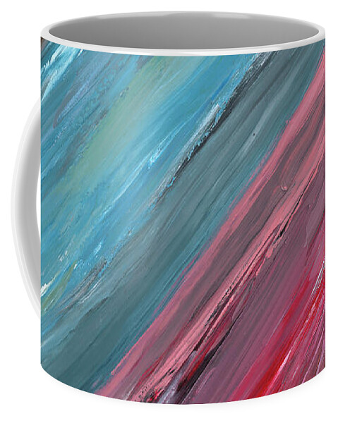 Abstract Coffee Mug featuring the painting The song of the horizon A by Ovidiu Ervin Gruia
