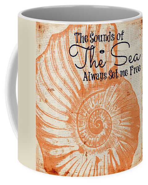 Brandi Fitzgerald Coffee Mug featuring the digital art The Sounds of The Sea Always Set Me Free by Brandi Fitzgerald