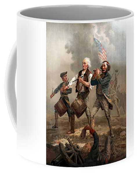 Yankee Doodle Coffee Mug featuring the painting The Spirit of '76 by War Is Hell Store