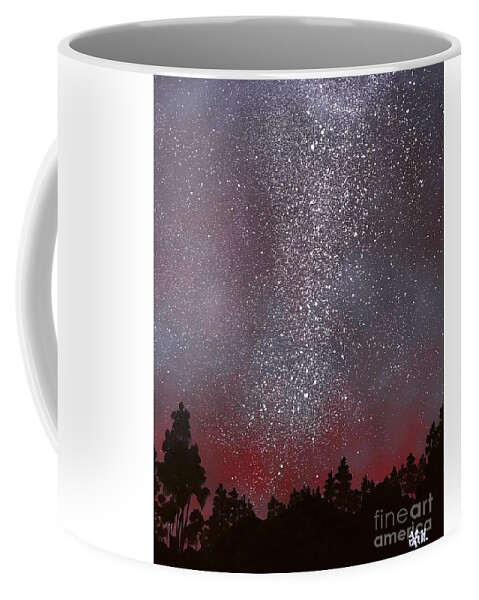 Painting Coffee Mug featuring the painting The starry night by Wonju Hulse