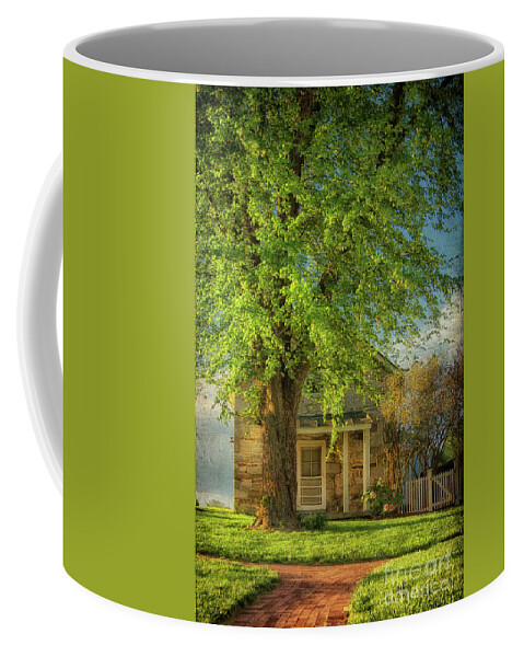 Cottage Coffee Mug featuring the photograph The Stone Cottage On A Spring Evening by Lois Bryan