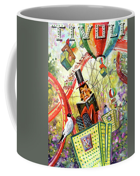 Travel Coffee Mug featuring the painting The Storysteller Of Tivoli Gardens by Miki De Goodaboom