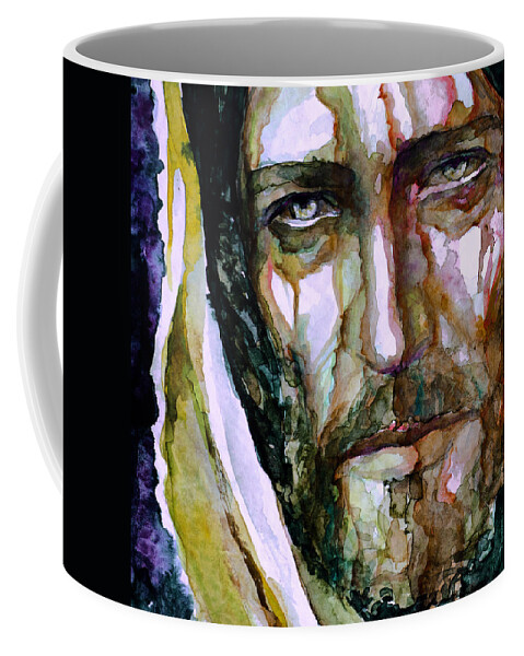 Jesus Coffee Mug featuring the painting The Suffering God 3 by Laur Iduc