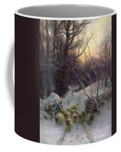 Winter Coffee Mug featuring the painting The Sun had closed the Winter Day by Joseph Farquharson