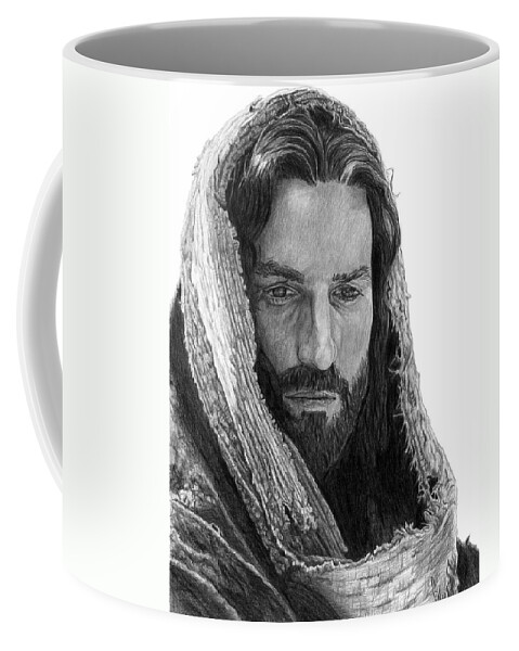 Portrait Coffee Mug featuring the drawing The Teacher by Bobby Shaw