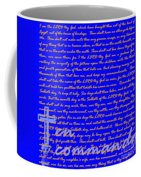 Cross Coffee Mug featuring the photograph The Ten Commandments 20130213blue by Wingsdomain Art and Photography