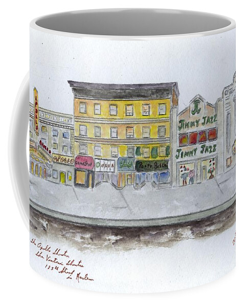 Apollo Theater Coffee Mug featuring the painting Theatre's of Harlem's 125th Street by AFineLyne