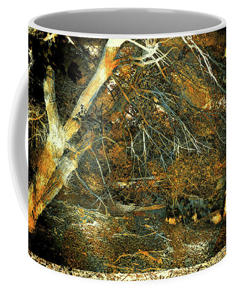 Tree Coffee Mug featuring the photograph The tree and the rust by Lilia S
