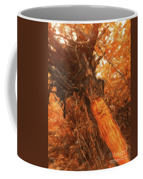 Tree Coffee Mug featuring the painting The Tree Wizard by Sarah Kirk by Esoterica Art Agency