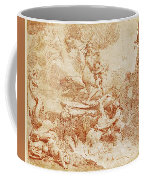 Gaetano Gandolfi Coffee Mug featuring the drawing The Triumph of Venus by Gaetano Gandolfi