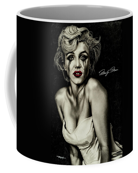 Marilyn Monroe Coffee Mug featuring the painting The True Marilyn by Dan Menta