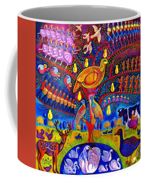 Christmas Coffee Mug featuring the painting The Twelve days of Christmas by Jane Tattersfield