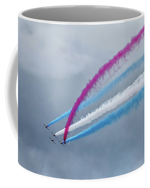 The Red Arrows Coffee Mug featuring the digital art The Twister by Airpower Art