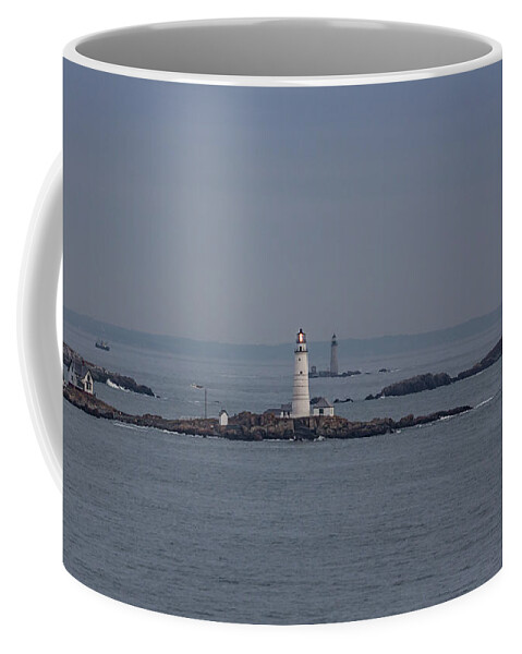 Boston Coffee Mug featuring the photograph The Two Harbor Lighthouses by Brian MacLean